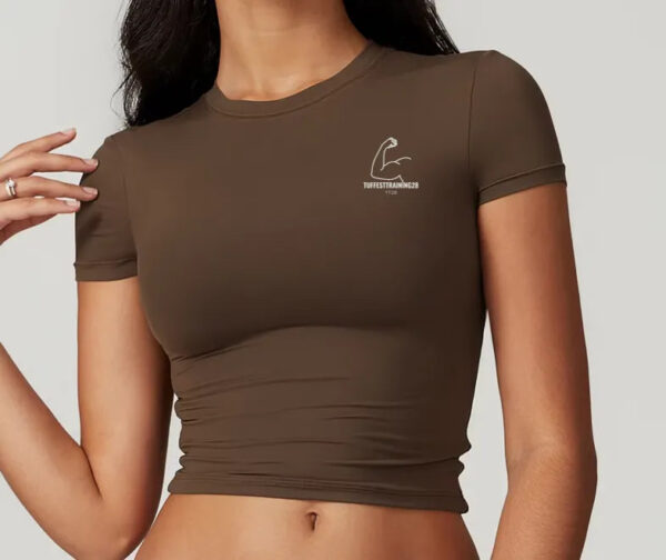 TT28 Womens Gym Training Tops Coffee