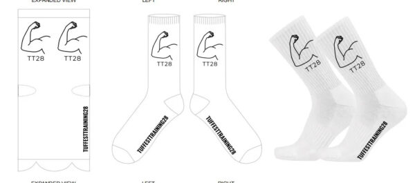 TT28 Unisex White Socks Long - Image 5